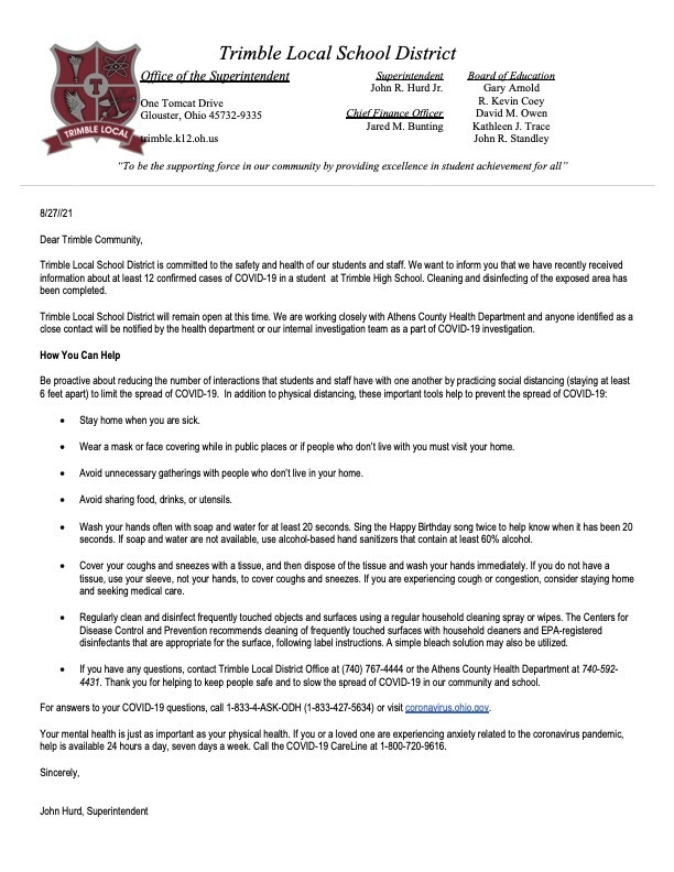 COVID 19 Update
